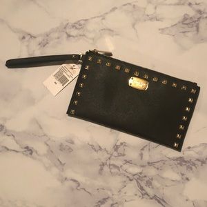 Michael Kors Saffiano Black Leather Clutch